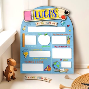 Custom First Day Of School Sign, Personalized Back To School Sign, Kindergarten 1st Day of School Sign,  First Day of Preschool Sign