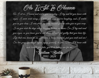 Personalized A Letter From Heaven Gift For Loss Of Son, As I Sit In Heaven Memorial Gift For Loss Of Brother, Son Remembrance Gift