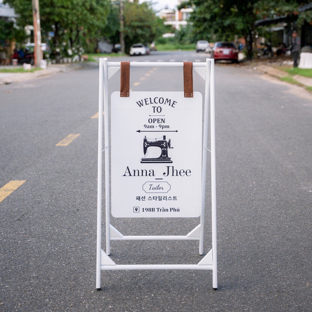 Wooden Business Sign Logo Stand Custom Aframe Sign Sidewalk Sandwich