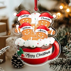 Personalized Family Christmas Ornament 2025, Gingerbread Family Ornament, Christmas Gingerbread Ornament With Family Name, Christmas Decor