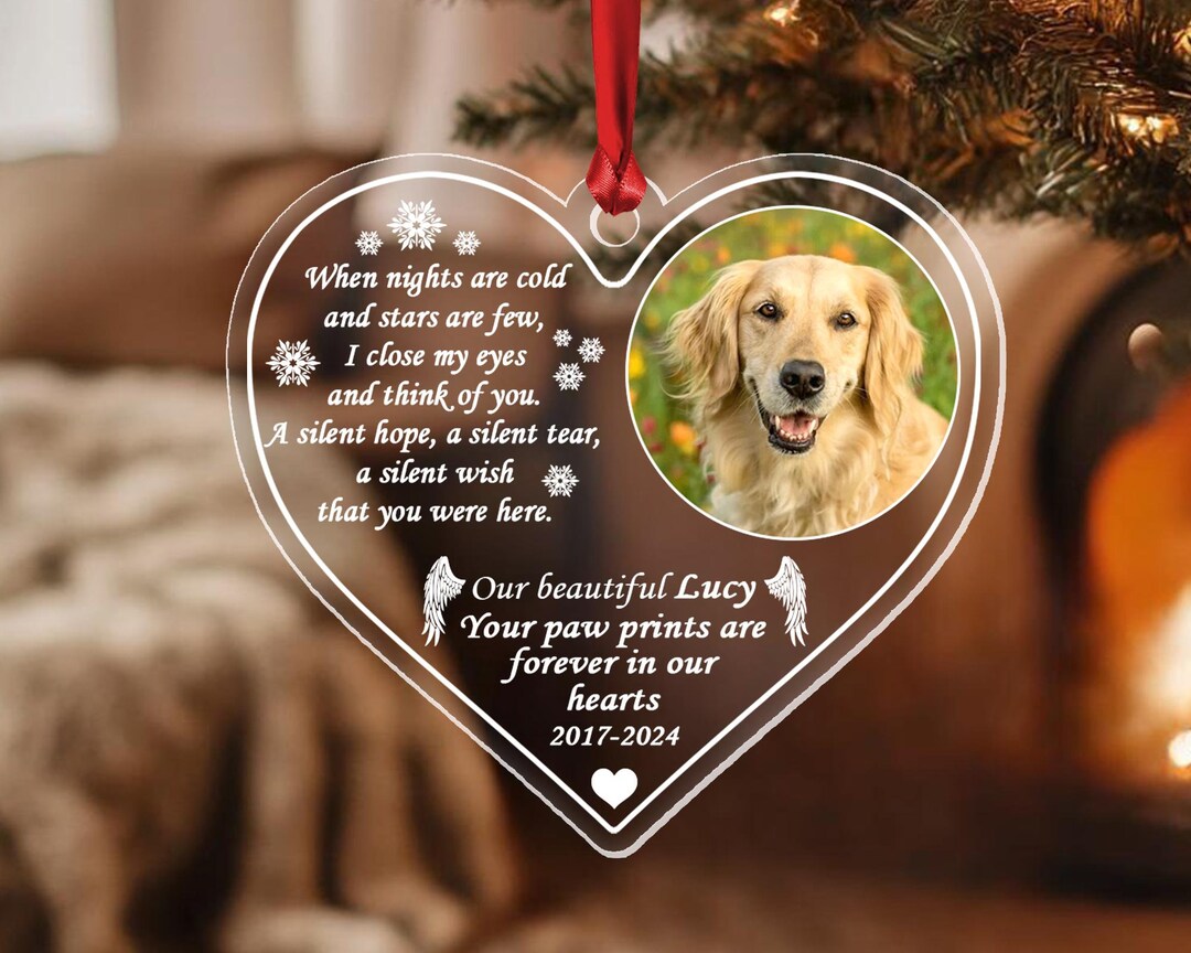 Personalized Dog Photo Memorial Ornament 2024, Loss of Dog Memorial ...