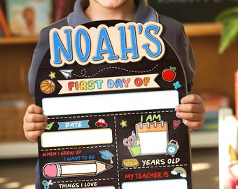 Custom First And Last Day School Sign, 1st Day of School Board, Preschool Back to School Dry Erase Sign, Kindergarten 1st Day of School Sign