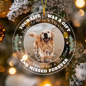 Personalized Dog Memorial Ornament 2026, Golden Retriever Sympathy Circle Acrylic Keepsake