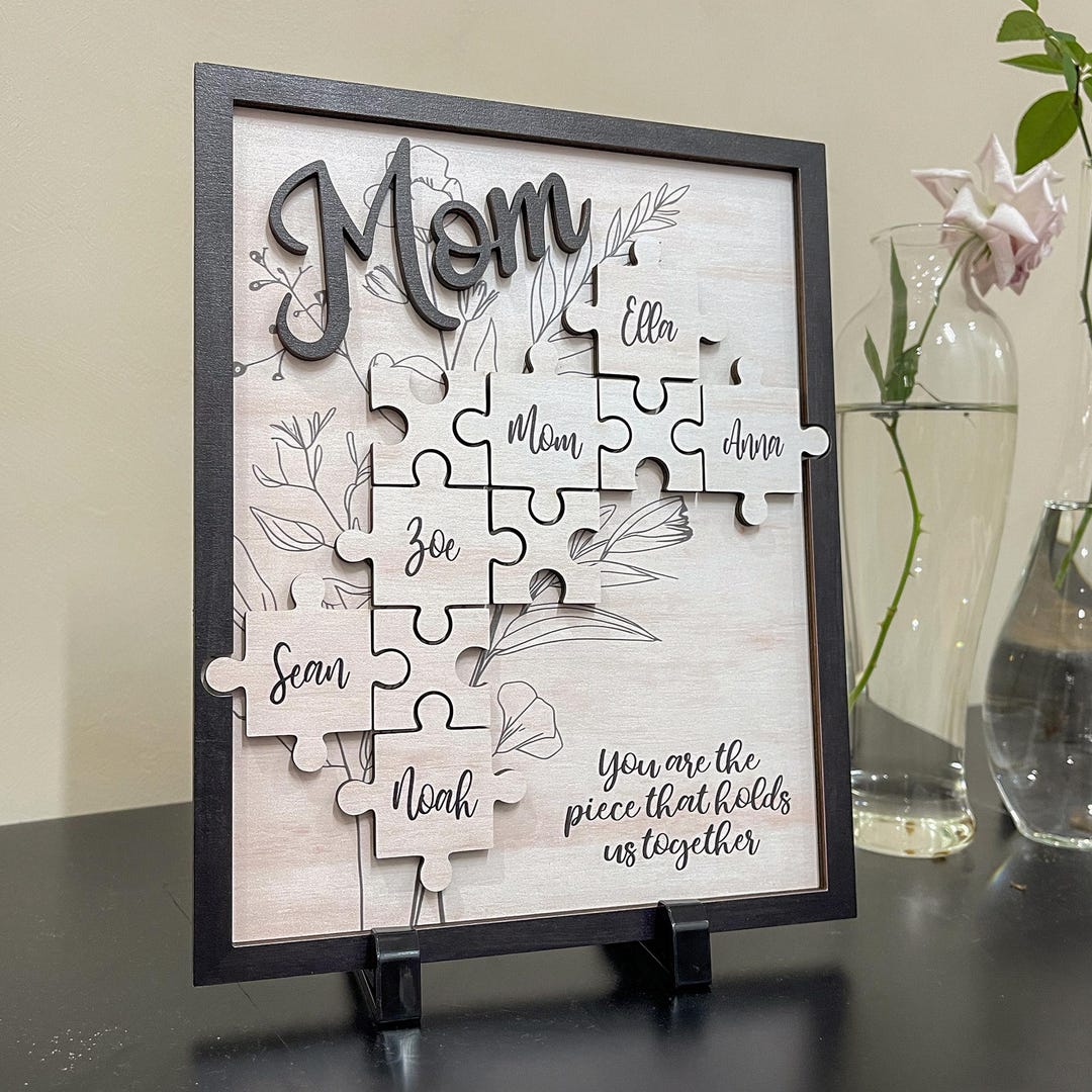 Personalized Mother's Day Puzzle Sign, Gift for Moms, Mom Birthday ...