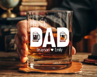 Personalized Whiskey Glass, Best Dad Ever Gift, Father's Day Gift