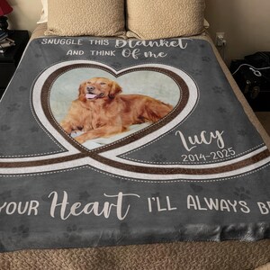 Personalized Dog Memorial Photo Blanket, Pet Memorial Blanket, Pet Photo Memorial Blanket, Dog Memorial Blanket, Pet Loss Photo Blanket afbeelding 5