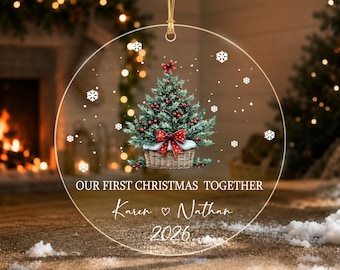 Personalized Our First Christmas Together Ornament, Couple Christmas Acrylic Keepsake