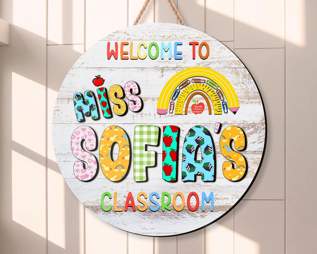 Custom Teacher Door Sign Gift, Welcome to Classroom Sign, Custom ...