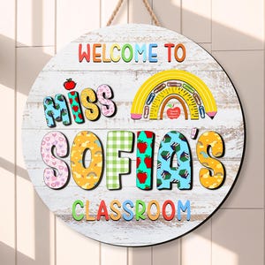 Custom Teacher Door Sign Gift, Welcome To Classroom Sign, Custom Teacher Name Front Door Sign, Teacher Appreciation Week Gift