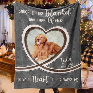 Personalized Dog Memorial Photo Blanket, Pet Memorial Blanket, Pet Photo Memorial Blanket, Dog Memorial Blanket, Pet Loss Photo Blanket afbeelding 3