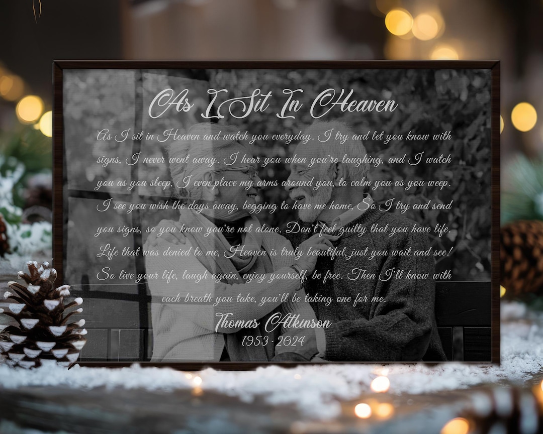 Personalized as I Sit in Heaven Memorial Gifts, Loss of Father Memorial ...