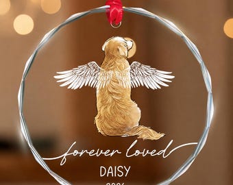 Custom Dog Memorial Ornament, Golden Retriever Ornaments, Loss of Cat, Pet Memorial Gifts