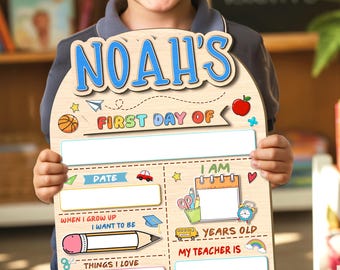 Custom First And Last Day School Sign, 1st Day of School Sign, Preschool Back to School Dry Erase Sign, Kindergarten 1st Day of School Sign