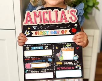 Custom First And Last Day School Sign, 1st Day of School Board, Reusable School Sign, First Day of Kindergarten Sign, Back to School Sign