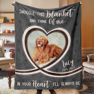 Personalized Dog Memorial Photo Blanket, Pet Memorial Blanket, Pet Photo Memorial Blanket, Dog Memorial Blanket, Pet Loss Photo Blanket afbeelding 1