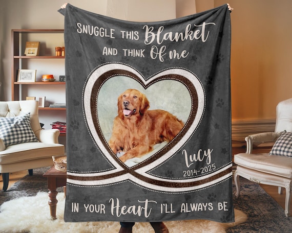 Personalized Dog Memorial Photo Blanket, Pet Memorial Blanket, Pet Photo Memorial Blanket, Dog Memorial Blanket, Pet Loss Photo Blanket