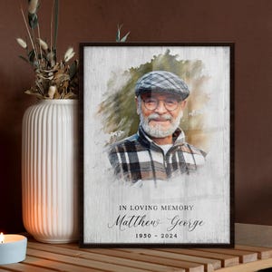 Custom Dad In Loving Memory Gift, Dad Memorial Gift, Loss Of Dad Memorial Gift, Dad Portrait Remembrance Gift, Dad Memorial Wall Art