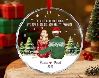 Personalized Couple Christmas Ornament, Funny Couple Glass Ornament, Couple Keepsake
