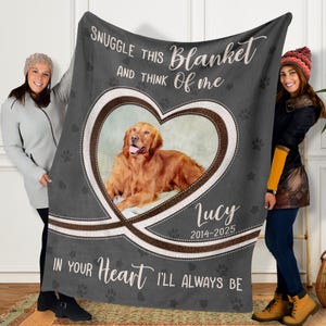 Personalized Dog Memorial Photo Blanket, Pet Memorial Blanket, Pet Photo Memorial Blanket, Dog Memorial Blanket, Pet Loss Photo Blanket afbeelding 6