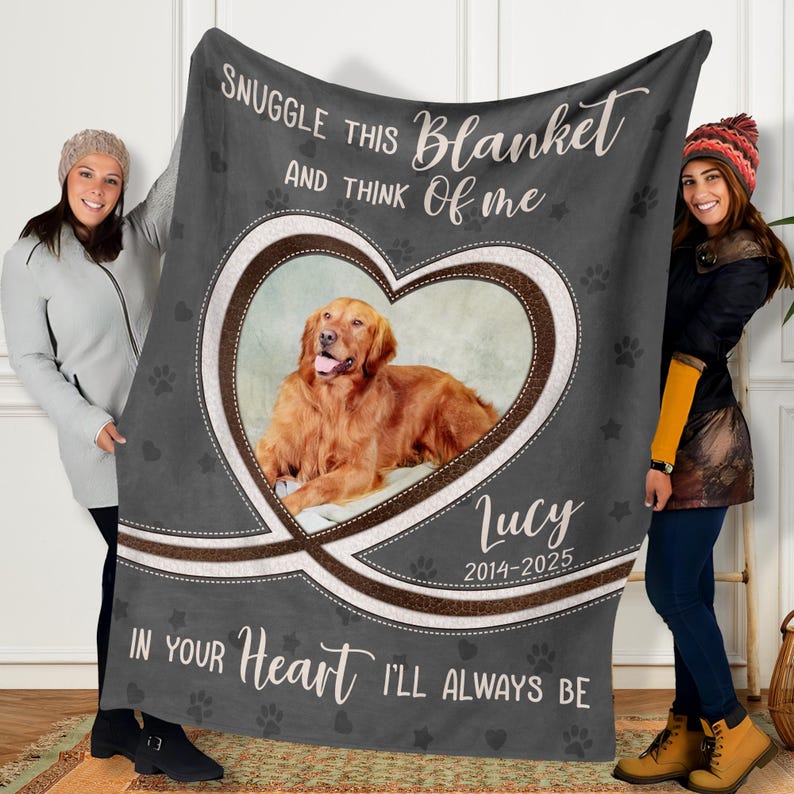 Personalized Dog Memorial Photo Blanket, Pet Memorial Blanket, Pet Photo Memorial Blanket, Dog Memorial Blanket, Pet Loss Photo Blanket afbeelding 6