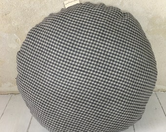 Léon the round cushion / gray vichy