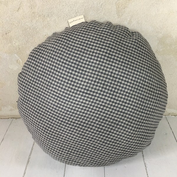 Léon le coussin rond / vichy gris