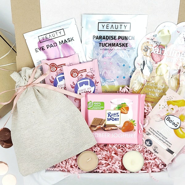 Geschenk für Frauen, Geburtstagsgeschenk, Geschenk Set, Kleine Auszeit, Wellness Box, Pflege Set, Entspannungsbox, Personalisiert