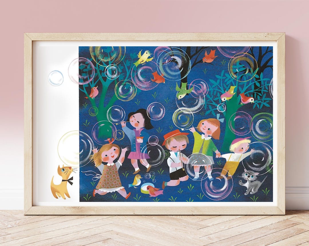 ヴィンテージのメアリー・ブレアの版画、1953年頃の「ゴールデン