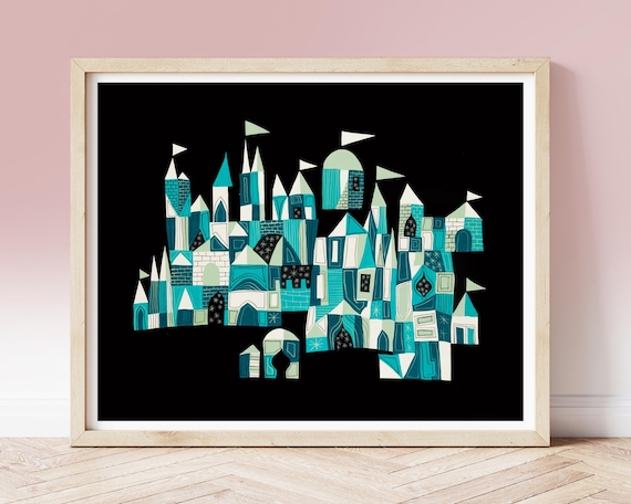 Vintage Mary Blair Print, Its a Small World Circa 1960s