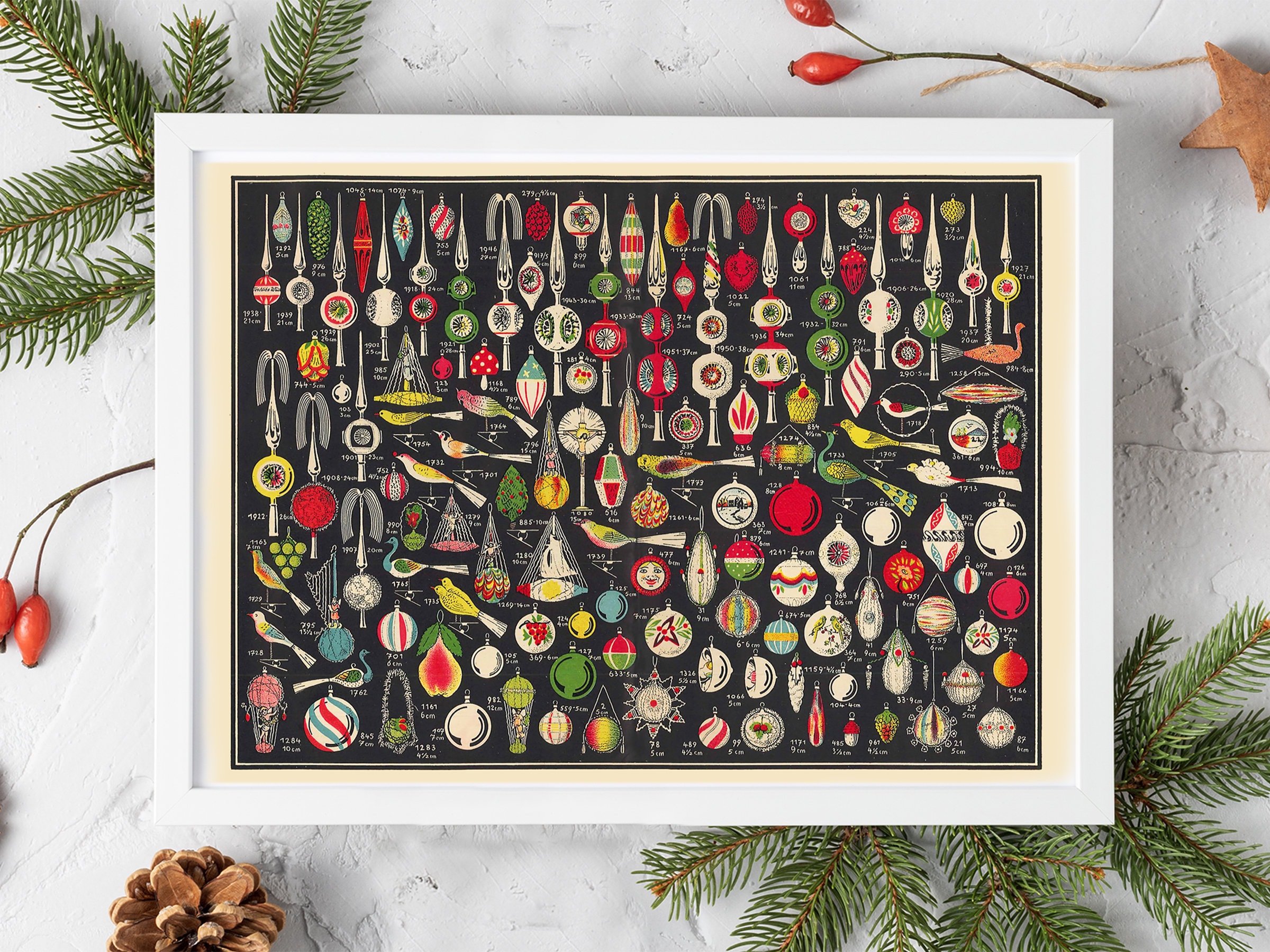Vintage Lauscha Christmas Ornaments Poster, 1936 Trade