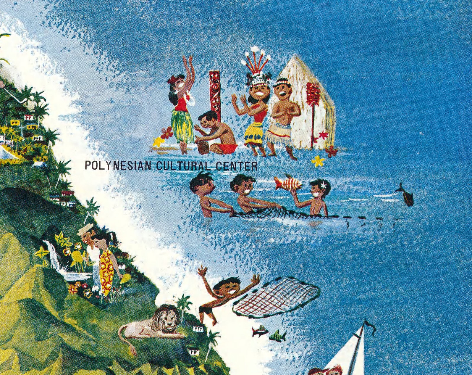 Vintage Hawaiian Island Map of Oahu, by Ray Lanterman Circa