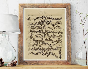 Vintage Cat Symphony print by Moritz von Schwind circa 1868, painted sheet music with playful black cats, Musical Cat Lover Gift, Piano Gift
