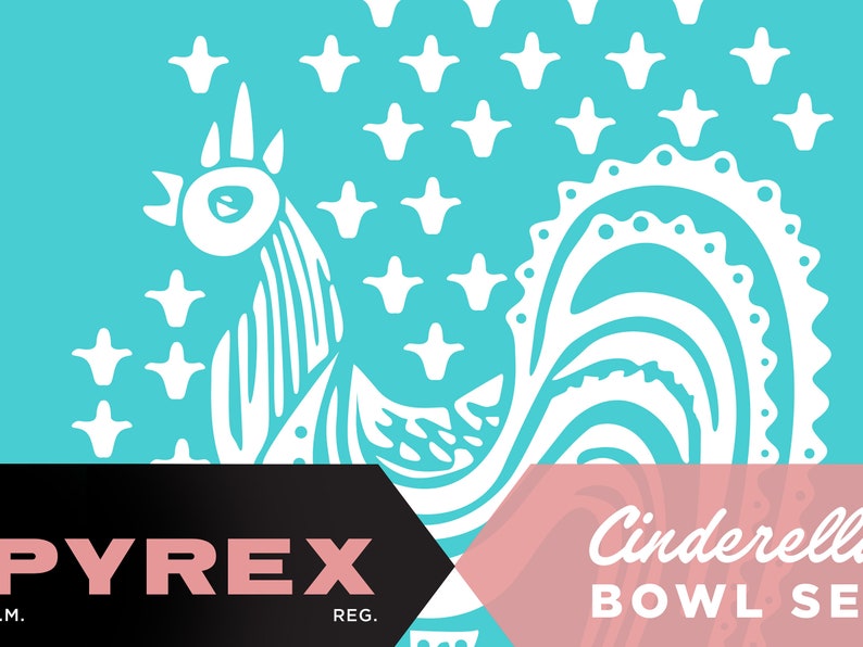 Pyrex Capital Letters Vintage Pyrex Cinderella Box Posters, Original Pyrex Box Lithograph ...