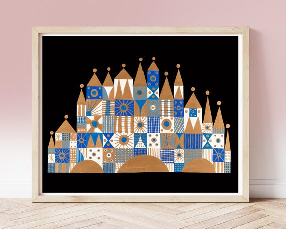 Vintage Mary Blair Print, Its a Small World Circa 1960s
