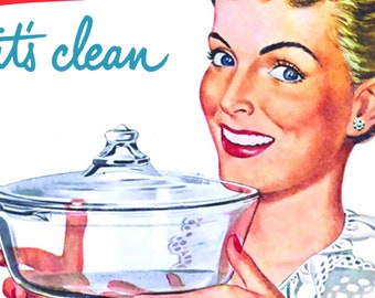 Vintage Pyrex Advertisting Poster, Pyrex Memoribilia, Pyrex