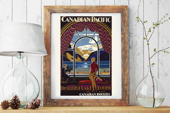 絵画  Lake Louise Art Print Spring at Lake Louise Marilyn Kinsella Signed 206