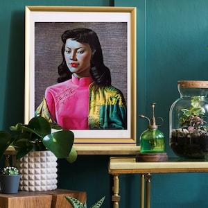 Tretchikoff Miss Wong print, Mid Century Modern Wall Art, Famous Art, Mid Century Kitsch Poster, Asian Poster, Chinese Lady Art