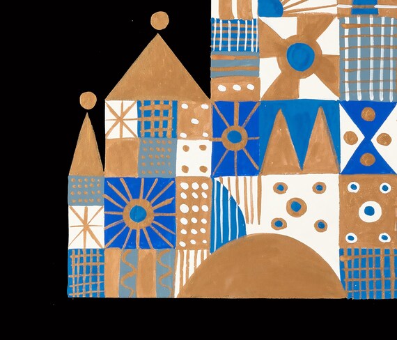 Vintage Mary Blair Print, Its a Small World Circa 1960s