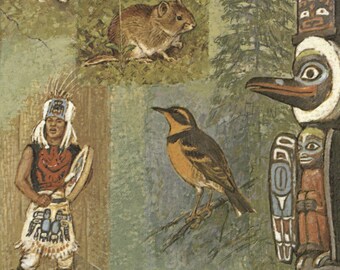 ヴィンテージ アラスカ絵地図ポスター、1967 年頃、ウィリアム D