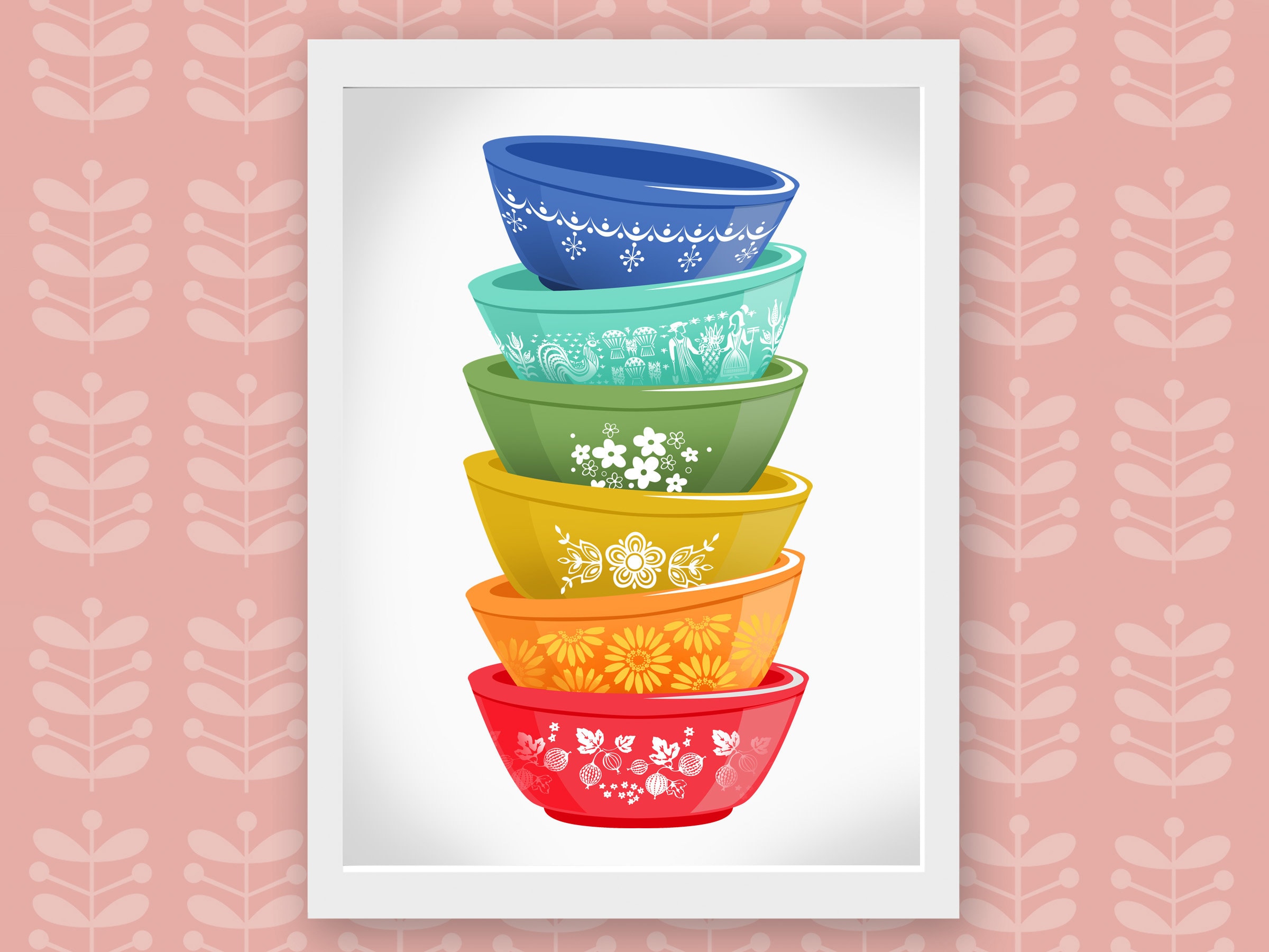 Pyrex Patterns Pyrex Stacking Bowls Vintage Pyrex Early American