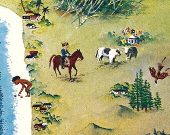 1962 年頃のレイ・ランターマンによるマウイ島のビンテージ ハワイ島