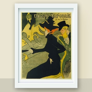 Toulouse Lautrec Divan Japanois print, Art Nouveau Wall Art, Famous Art, Classic Art Poster, French Parisian Theatre