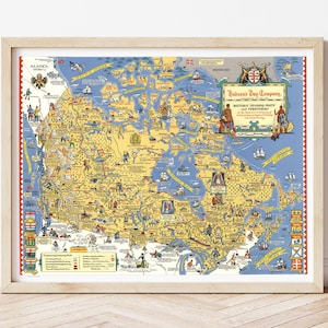 Carte du Canada vintage de la baie d'Hudson vers 1969, postes de traite et territoires illustrés, carte historique du Canada, GRC et Compagnie de la Baie d'Hudson
