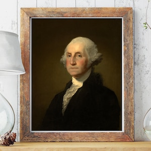 Portrait de George Washington, 1er président américain, pères fondateurs des États-Unis, reproduction de peinture antique, premiers Américains