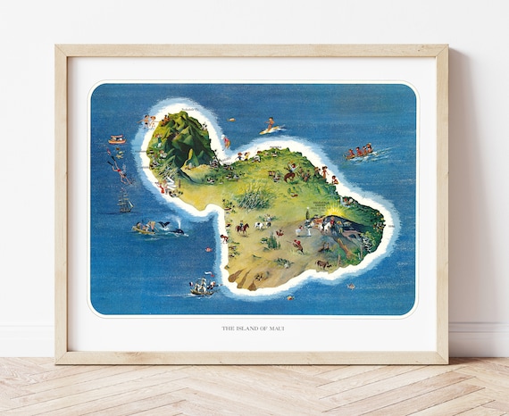 1962 年頃のレイ・ランターマンによるマウイ島のビンテージ ハワイ島