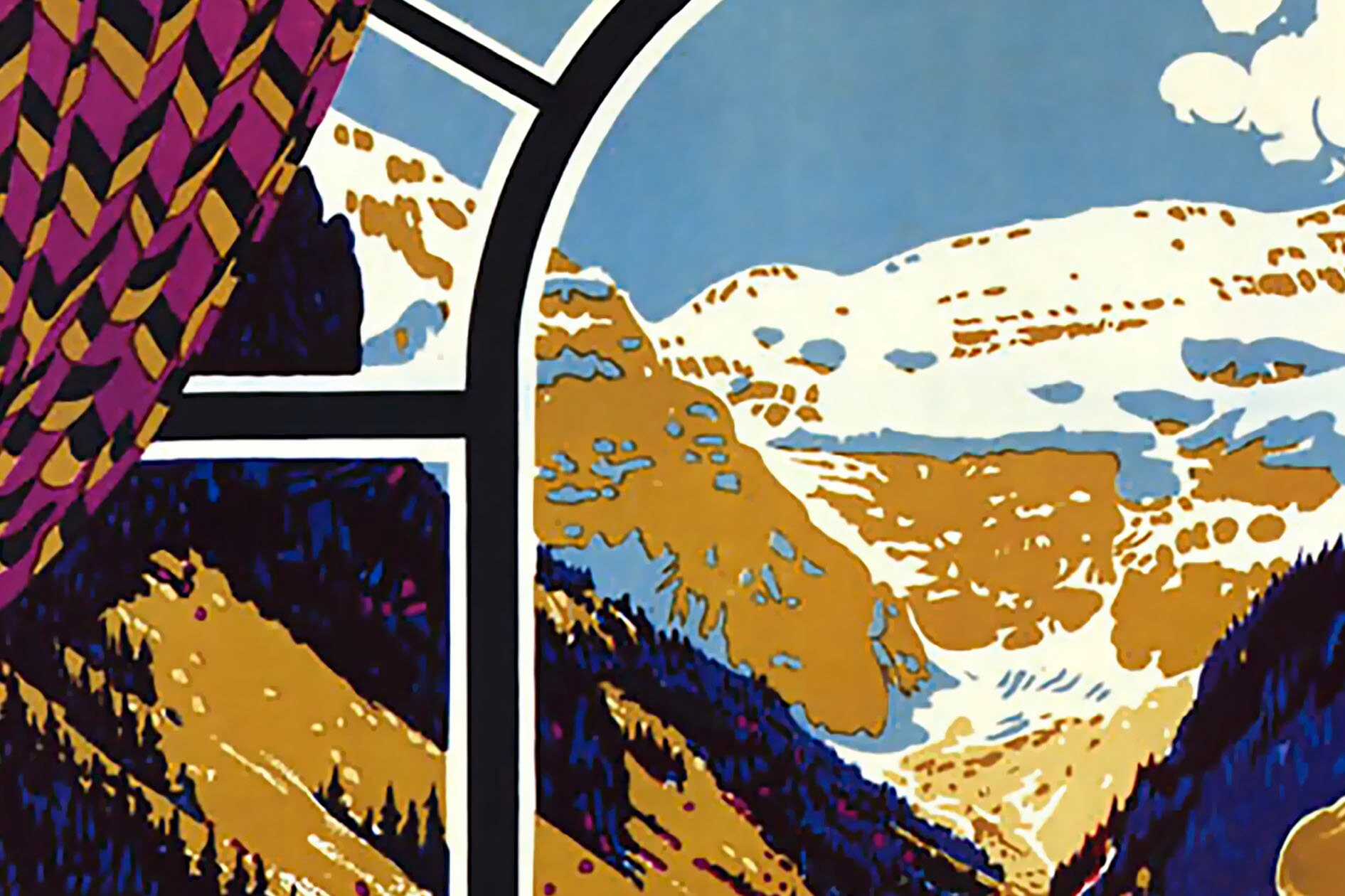 Vintage Lake Louise Poster, Swimming Pool, Art Deco Travel