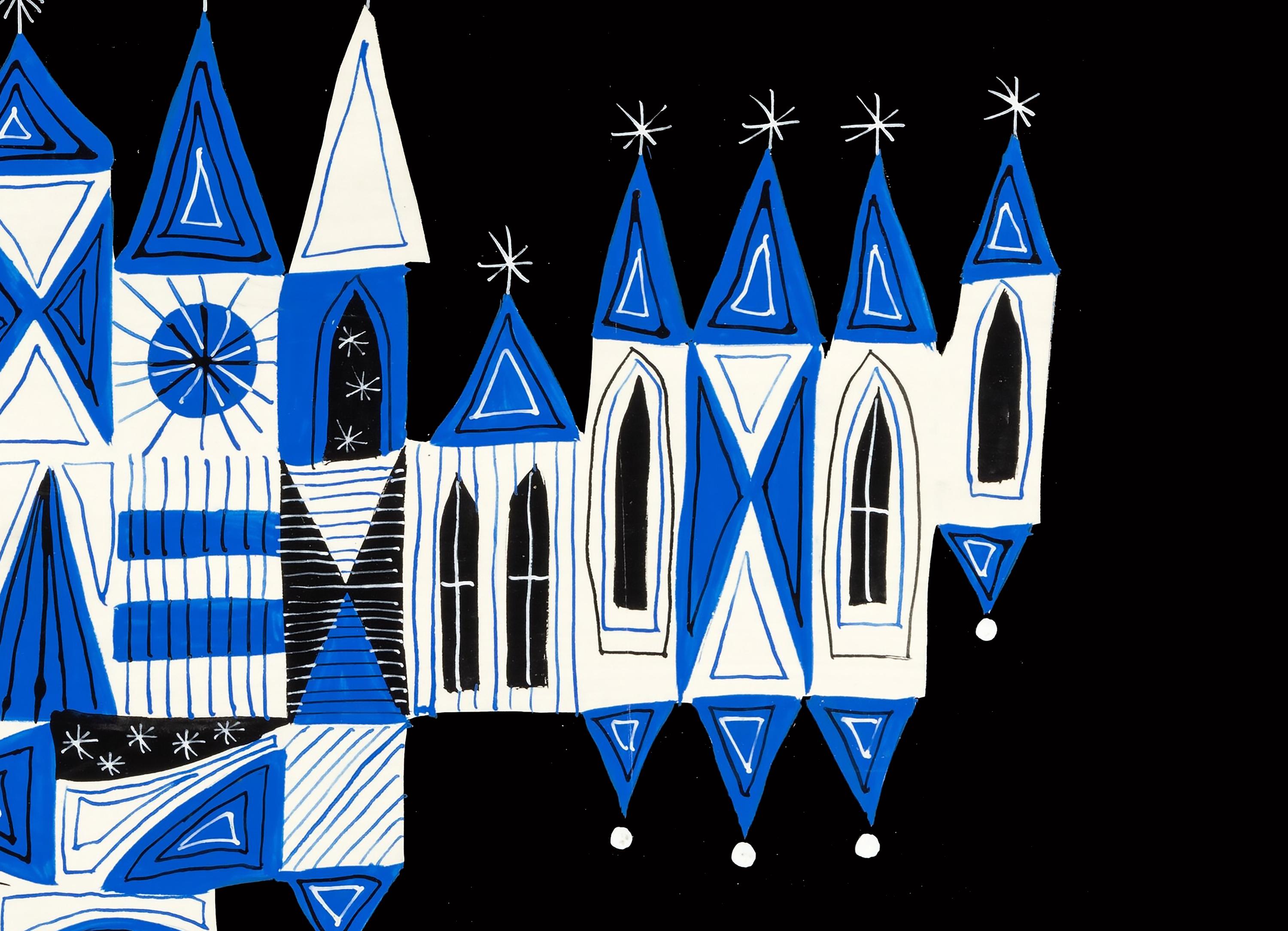 Vintage Mary Blair Print, Its a Small World Circa 1960s