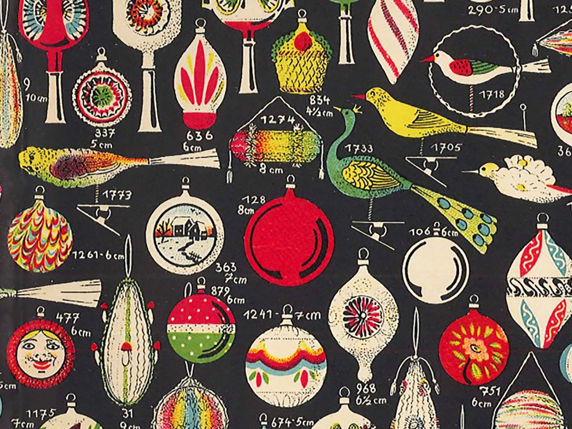 Vintage Lauscha Christmas Ornaments Poster 1936 Trade Etsy
