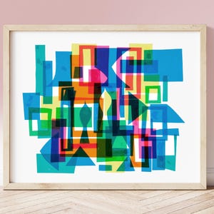 Vintage Mary Blair print, Its a Small World circa 1960s, Disneyland Park Murals, Abstract Geometric Art, illustrated abstract concept art
