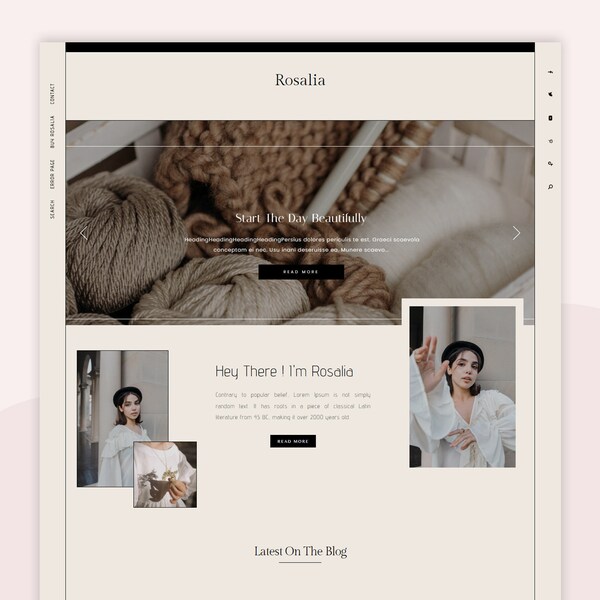 Rosalia • Responsive Blogger template, modern premium Blogger Template,premade feminine Blogspot layout,Aesthetic Blogger Themes,lifestyle